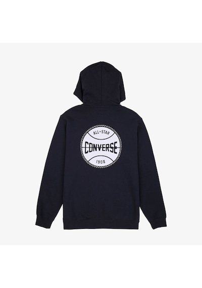Converse Classic Erkek Grafik Baskılı Siyah Hoodie
