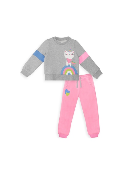 Denokids Rainbow Cat Kız Çocuk Alt-Üst Eşofman Takım