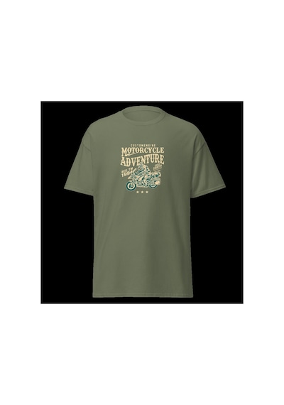Wildstyle Motorcycle Adventure Motosiklet Macera Vintage Yol Baskılı Unisex Bisiklet Yaka Pamuklu Tişört - Hak