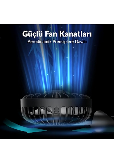 Warmco K38 Ekranlı 4 Kademeli El Vantilatörü 2400mah Şarjlı Taşınabilir Katlanabilir Standlı Boyun Askılı Soğ