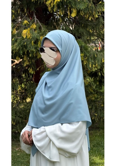 Qalortex Scarf Pamuklu Organik Modal Eşarp-bebe Mavi
