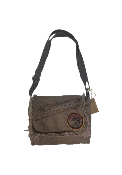 Old Cotton Cargo Vintage Küçük Salaş Unisex Günlük Çapraz Postacı Çantası S Boy 26x20cm Kahverengi