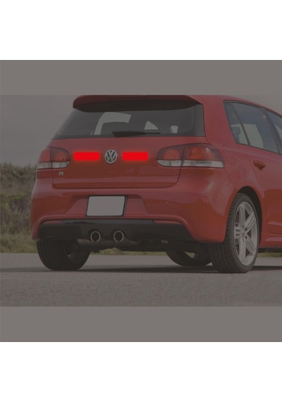 Kırmızı Reflective Reflektif 2'li Dikdörtgen Sticker Paketi Otomobil Motosiklet Reflektif Parlayan Sticker Etiket Modeli