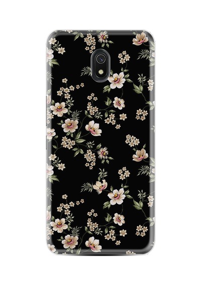Xiaomi Redmi 8a Kılıf Boutique Baskılı Resimli Siyah Fon Çiçek Pcode -045