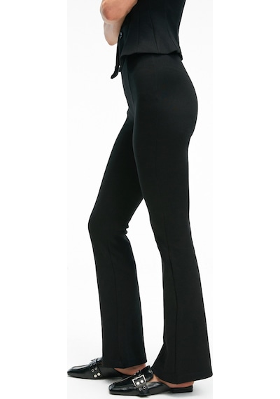 Grımelange KALYYSIA Kadın Yüksek Bel Geniş Paçalı Slim Fit Siyah Pantolon
