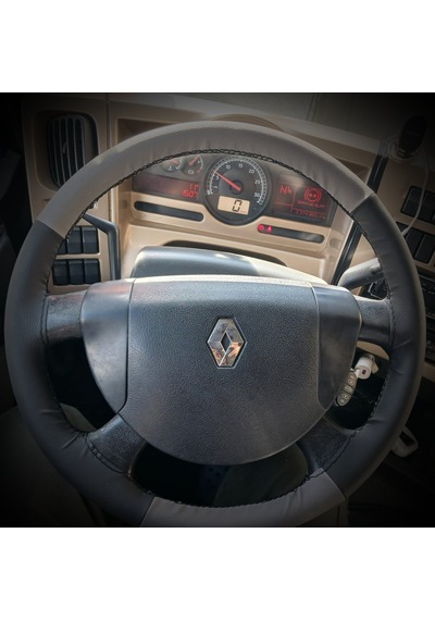 Dikişli Direksiyon Kılıfı Siyah Deri Gri Deri Siyah Dikişli Renault Premium Tır Kamyon İçin Siyah
