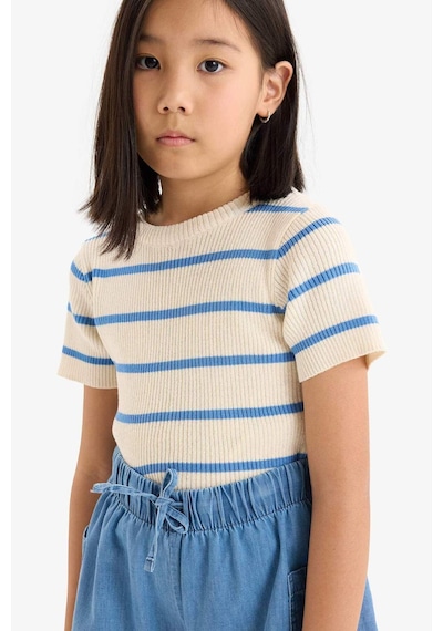 Defacto Kız Çocuk Cropped Fit Bisiklet Yaka Çizgili Kısa Kollu Kazak E4293a825smwt34 Beyaz Defacto Kız Çocuk Cropped Fit Bisiklet Yaka Çizgili Kısa Kollu Kazak E4293a825smwt34 Beyaz