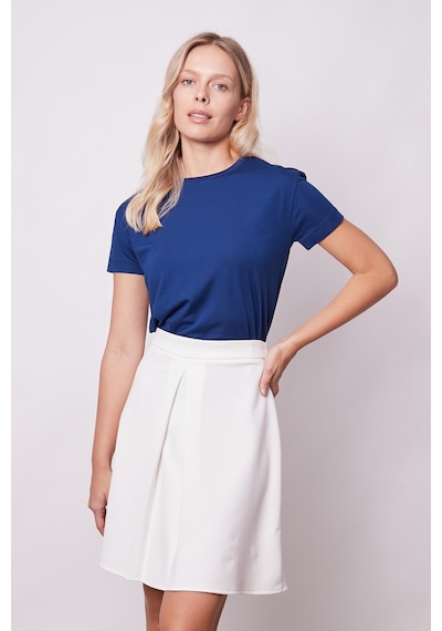 Jument Kadın Sıfır Yaka Kırışmaz Span Karışımlı Şık Kısa Kol Likralı T-shirt Bluz-lacivert Lacivert Jument Kadın Sıfır Yaka Kırışmaz Span Karışımlı Şık Kısa Kol Likralı T-shirt Bluz-lacivert Lacivert