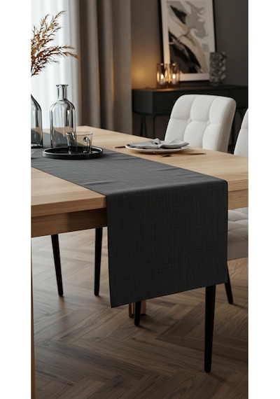 Yunusoğlu Home Gri Şık Masa Runnerı 50x150 Cm Modern Ve Zarif Masa Örtüsü Runner Gri