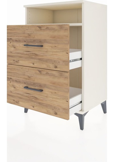 Hyperion Komodin Tek Raflı 2 Çekmeceli 60x44x96 Aytaşı-çam Aytaşı