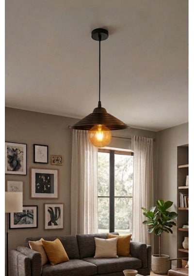 LumiaLighting Zen Model Siyah Yemek Masası Oturma Çocuk Yatak Odası Modern Ledli Avize