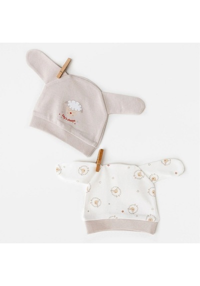 Andywawa 2'li Bebek Şapka Ac26157 Bej
