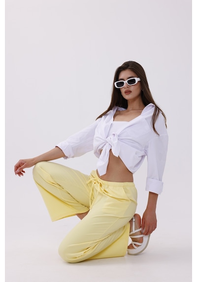 Genius Store Kadın Pantolon Geniş Paça Pamuklu Viskon Cepli Pantolon Beli Lastikli Genişpaça-pantolon Sarı Genius Store Kadın Pantolon Geniş Paça Pamuklu Viskon Cepli Pantolon Beli Lastikli Genişpaça-pantolon Sarı
