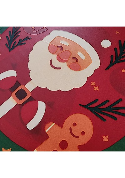 Noel Baba Ve Kurabiye Adam Kapı Ve Duvar Süsü Happy New Year 30x30
