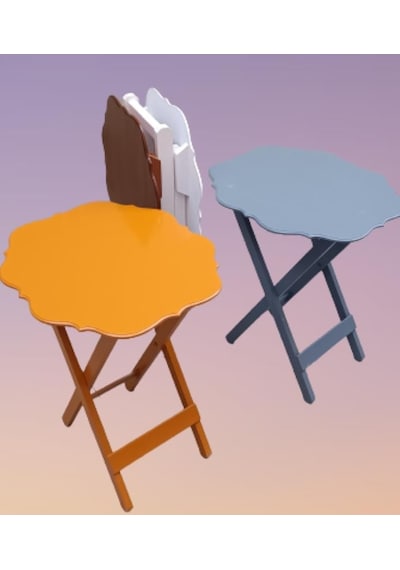 1448bng90095çanta Zigon Sehpa Yonca Dörtlü Model Mdf 4renk Ceviz-hardal-beyaz Ve Gri Renk Uyum