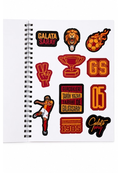 Galatasaray Lisanslı Icardi Ve Osimhen Baskılı Sticker Kitabı - 6 Sayfa 70 Parça Çıkartma Albümü Sarı - Kırmızı