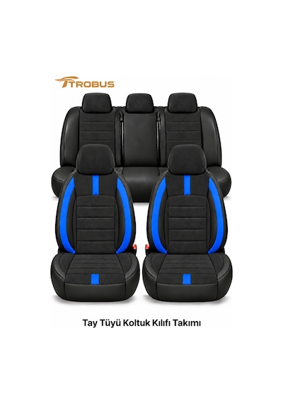 Opel Combo 2013-2018 Uyumlu Nergis Serisi Ortopedik Tay Tüyü Oto Koltuk Kılıfı Mavi