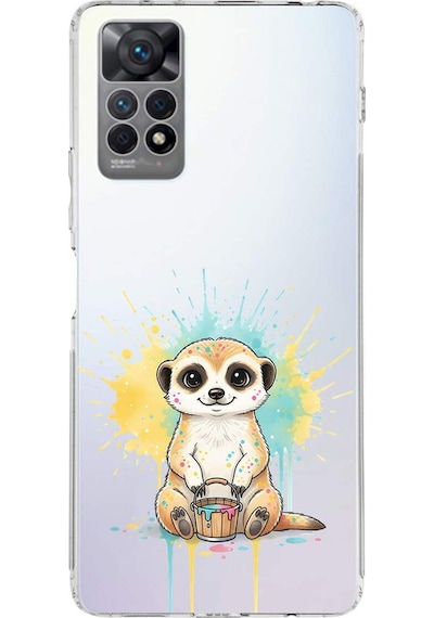 Redmi Note 12 Pro 4g İle Uyumlu Splash Mirket Tasarımlı Şeffaf Silikon Kılıf Şeffaf