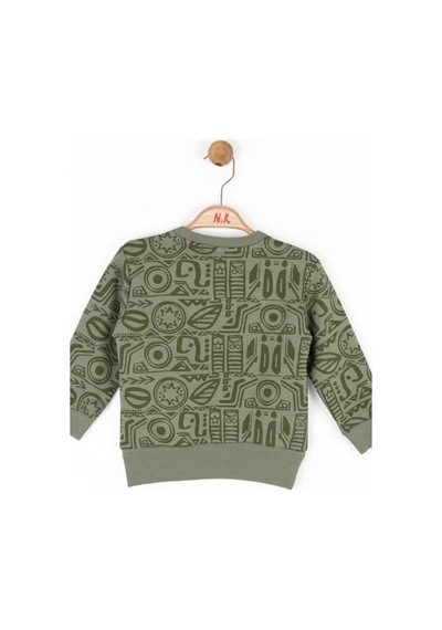 Nk Kids Erkek Bebek Pamuklu İki İplik Yazılı Desert Sweatshirt-14722 Haki