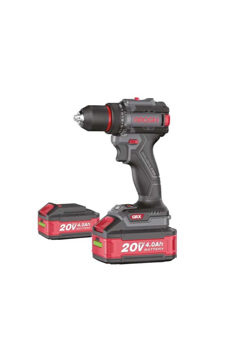 Grogh GRX2011-4 BMC Kömürsüz Motorlu Şarjlı Matkap Çift Akülü 20V 4AH GRX2011-4 Bmc Çift Vitesli Akülü Vidalama