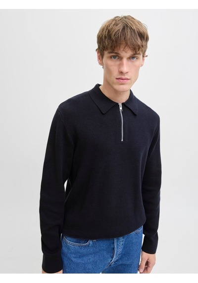 Jack & Jones Jprmılano Stıtch Knıt Zıp Polo Sn Night Sky Çok Renkli