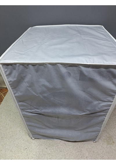Gri Kumaş Dokulu Pvc Çamaşır & Kurutma Makinesi Örtüsü Su Geçirmez, Dayanıklı