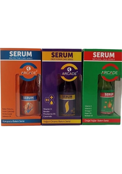 Arcade Deep Repair + Natural Oil + Protective Care Saç Serumu 3 x 100 ML