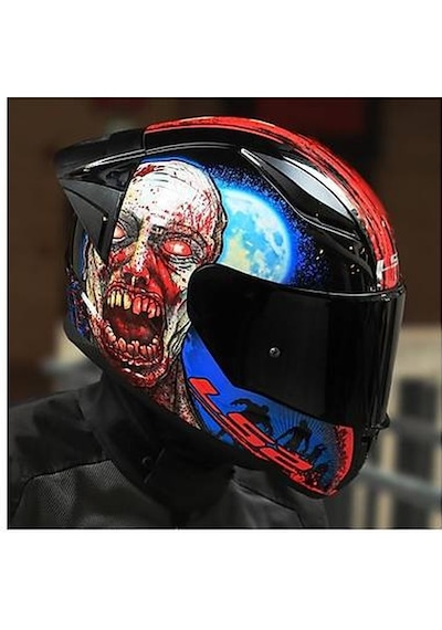 Ls2 Rapıd 2 Race Zombıe Fullface Motosiklet Kaskı Siyah Camlı Siyah