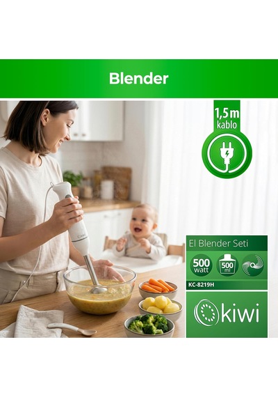 Kiwi KC-8219H 500 W El Blender Seti