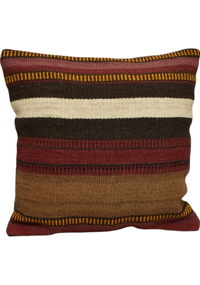 Zehra Abla Halı Yeni El Dokuma Dekoratif Kilim Kırlent Yastık Kılıfı 6732 Çok Renkli