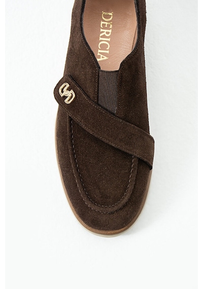 Dericia Shoes Glamour Hakiki Deri Süet Kadın Günlük Rahat Casual Ayakkabı Kahverengi