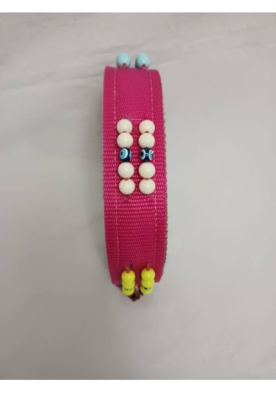 Kozaklı 10471 Süslü Boncuklu El İşlemeli Köpek Tasması Pembe 70 x 4 CM Pembe