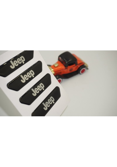Jeep Logo Kapı Kenarı Koruma Metalize Damla Desen 3M Band