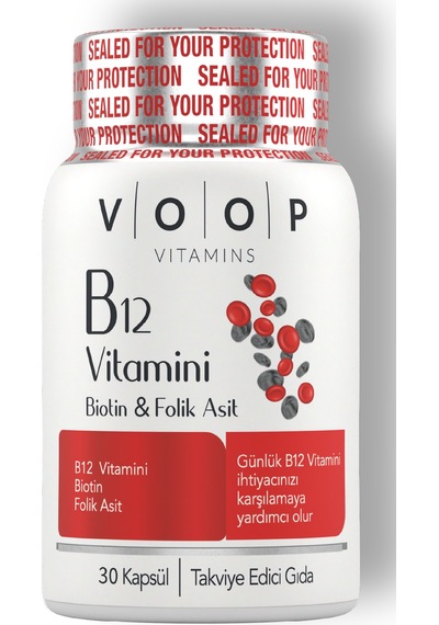 Voop B12 Biotin ve Folik Asit İçeren Takviye Edici Gıda 60 Kapsül