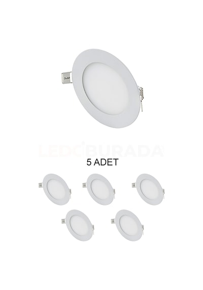 Cata Ct-5144 Slim Led Panel 3w Beyaz - 5 Li Paket Beyaz