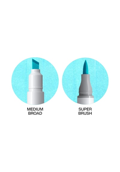 Tr Ciao Marker Tip Bg - 01, Aqua Blue, Çok Yönlü Yerleşim Kalemi, Orta Genişlikte Ve Fırça Uçlu Genel
