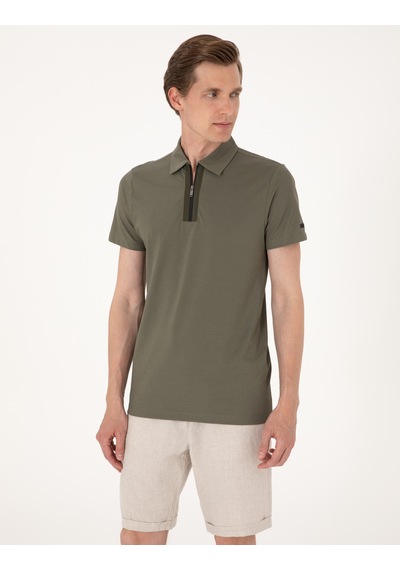 Pierre Cardin Erkek Haki Tişört 50302623-vr027 Haki