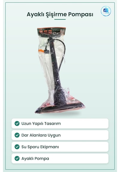 Uzun İran Tipi Ayaklı Şişirme Pompası Su Sporu Ekipmanı Dar Alan