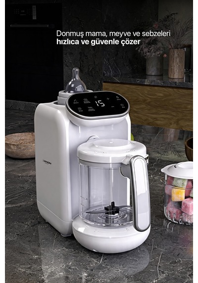 Xenon Smart 5'i 1 Arada Bebek Mama Robotu Buharlı Pişirici, Blender Ve Mama Hazırlama Makinesi X1010 Beyaz