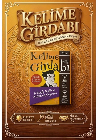 Mini Kelime Girdabı 440 Gizli Kelimeli 2200 Anahtar Kelimeli 4-8 Kişilik Eğlenceli Aile Kutu Oyunu