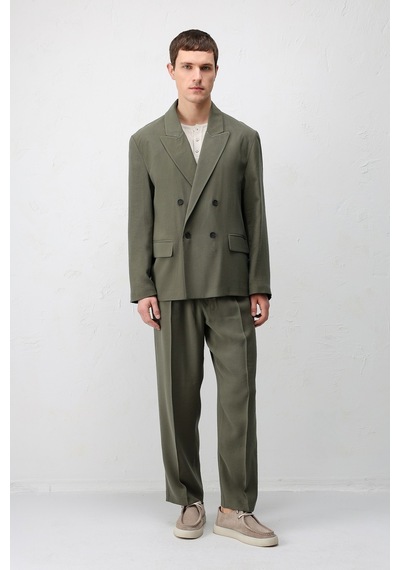 Antioch Modal Karışımlı Relaxed Fit Erkek Blazer Ceket Haki