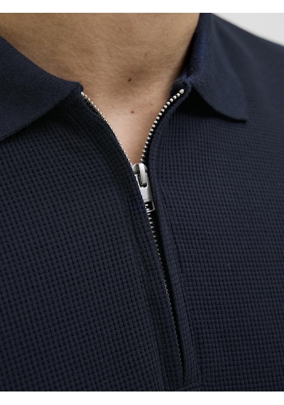 Jack & Jones Jjeaustın Zıp Polo Ss Noos Navy Navy