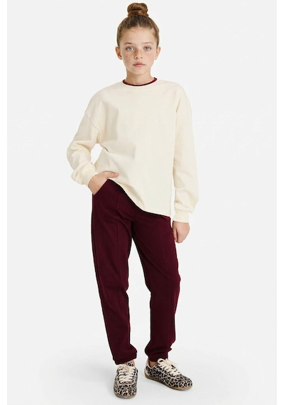 Defacto Jogger Fıt Penye Pantolon Kız Çocuk G0337a826spbr115 Bordo-br115