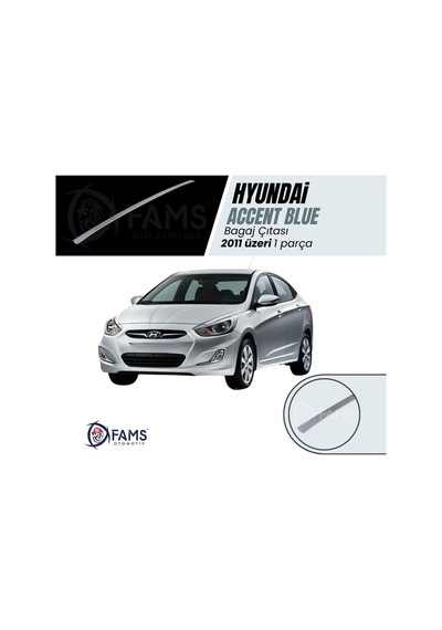 Hyundai Accent Blue Solaris Krom Bagaj Çıtası 2011 Üzeri P.Çelik