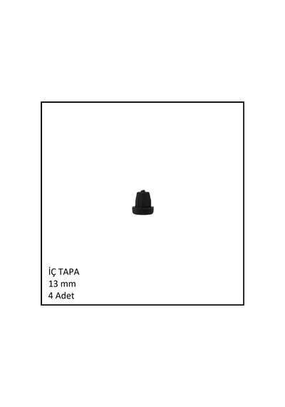 Plastik İç Tapa, Yuvarlak, 13 Mm 4 Adet Siyah