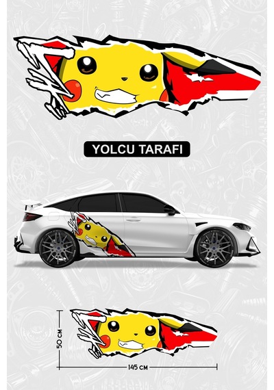 Pıkachu Yan Gövde Kaplama Sticker Yolcu - 828115028