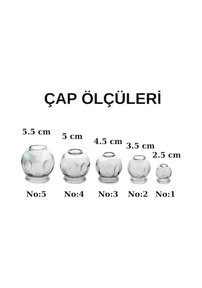 Cam Masaj & Hacamat Kupası 5'li Set