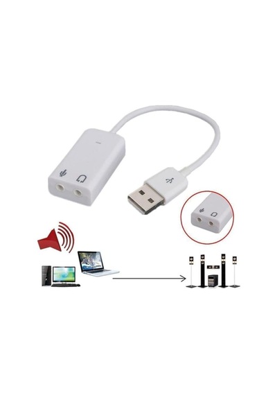 Usb Ses Kartı Çevirici 7+1 Dönüştürücü Laptop Harici Ses Kartı