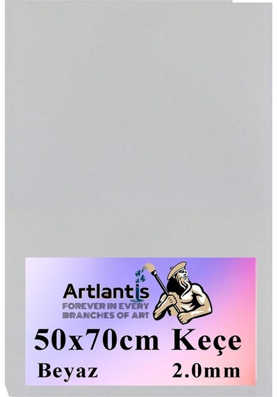 Beyaz Keçe 50 x 70 CM 2.0 MM 1 Adet Renkli Hobi Keçesi Elişi Keçesi Anasınıfı Kreş Okul Öncesi