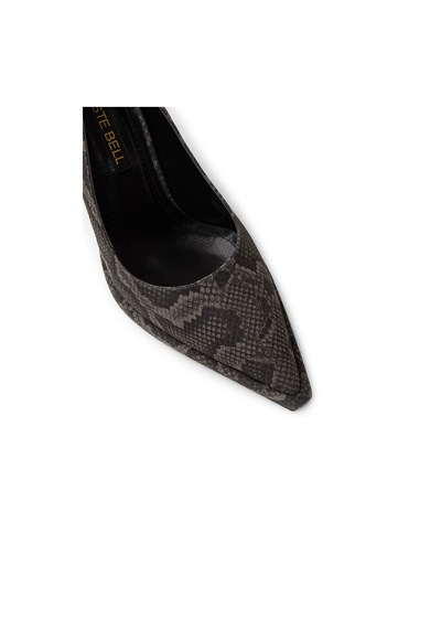 Deery Kadın Gri Yılan Desenli Stiletto Topuklu Ayakkabı - K1251zgrıc01 Gri